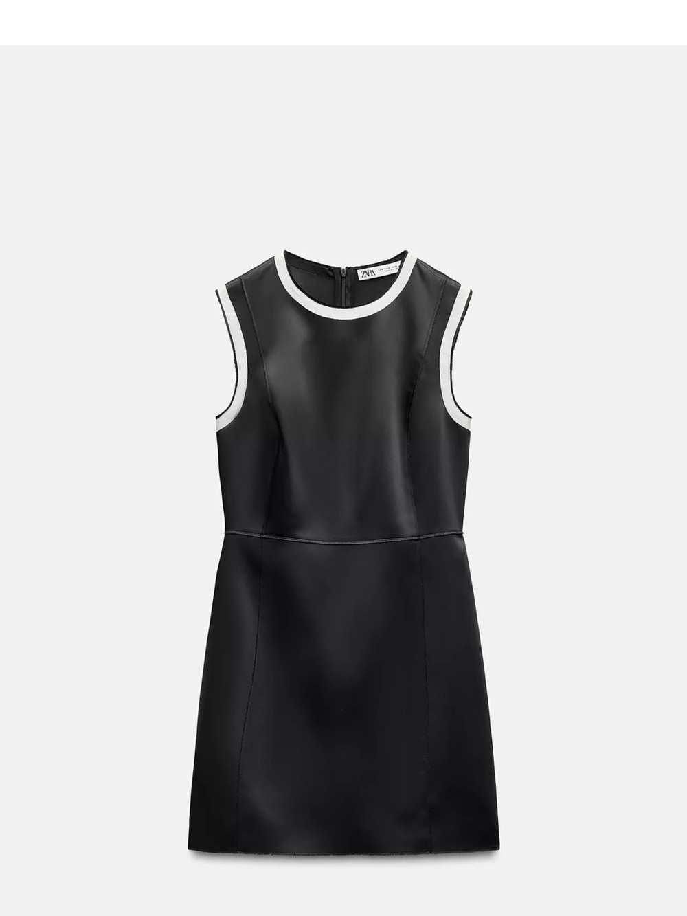 Zara Black Mini Dress with White Trim